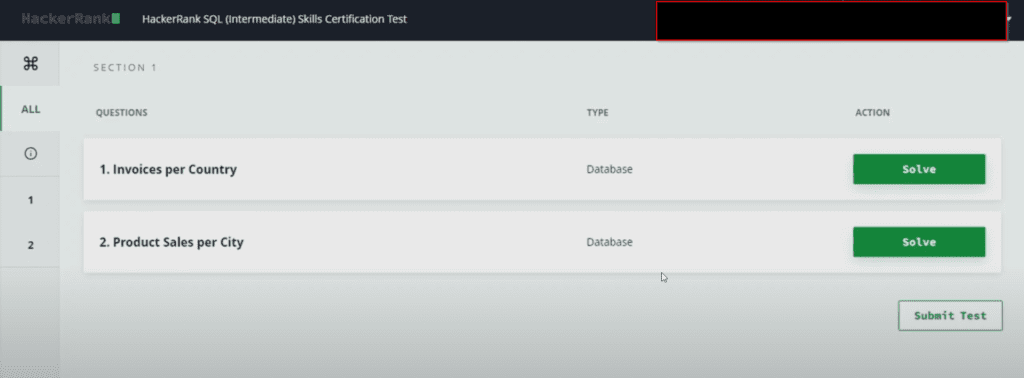 Hakerrank SQL Intermediate Certification Solutions