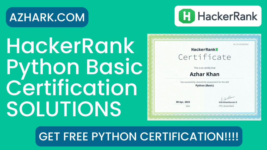 HackerRank Python Basic Certification