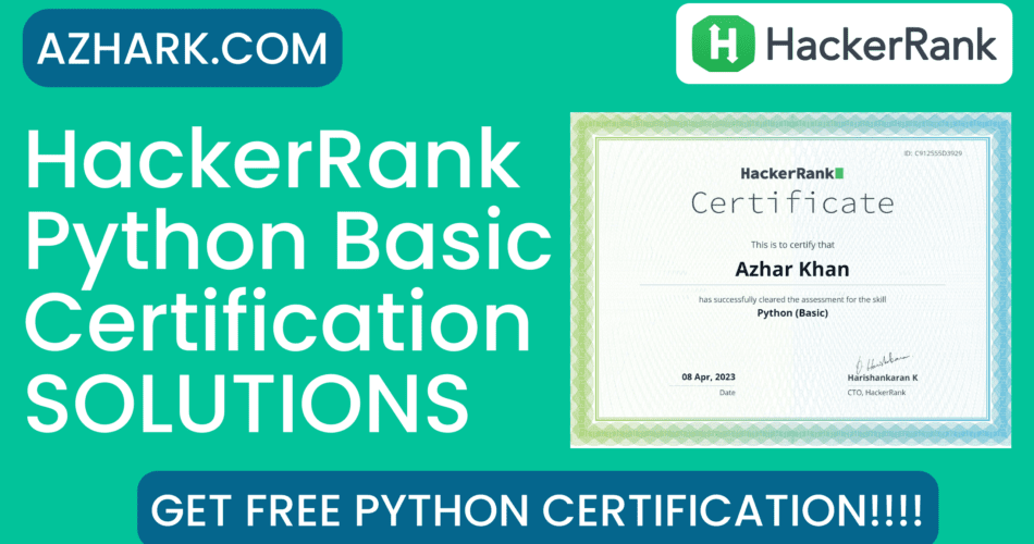 HackerRank Python Basic Certification