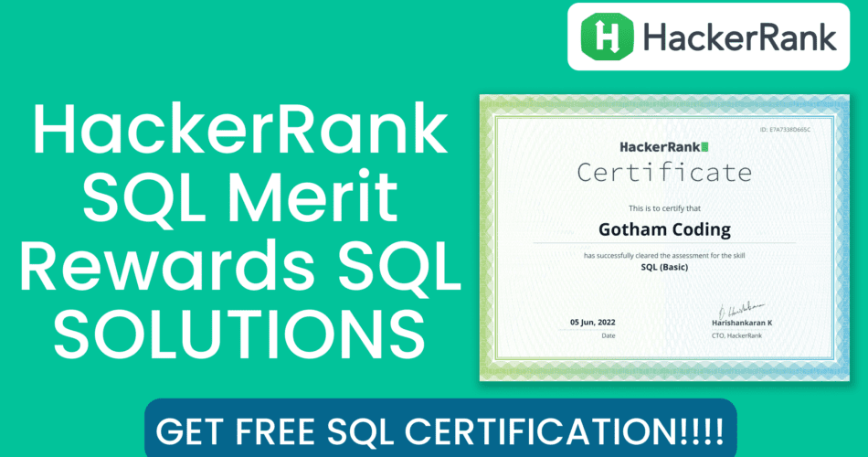 Merit Rewards SQL Hackerrank solution