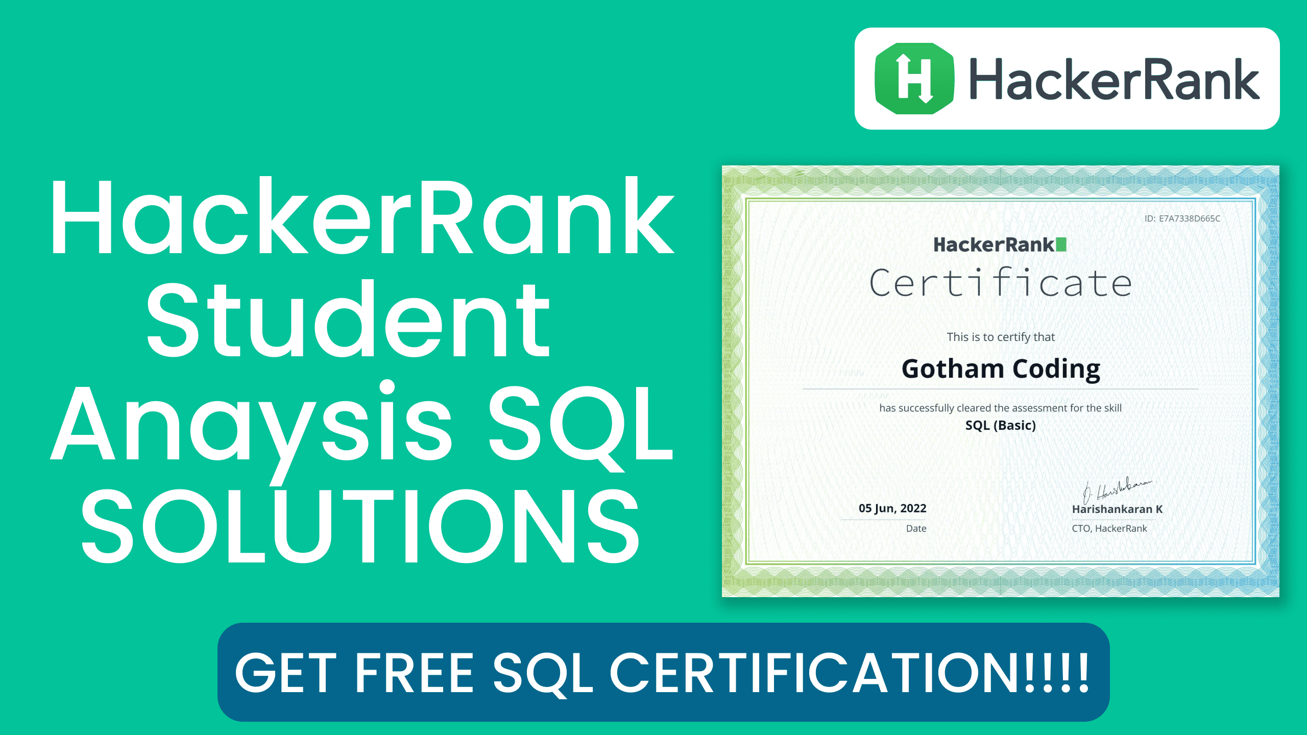 Student Analysis SQL HackerRank Solution