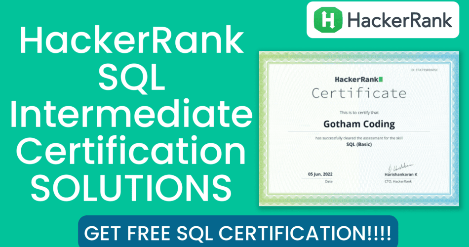 HackerRank SQL Intermediate Certification